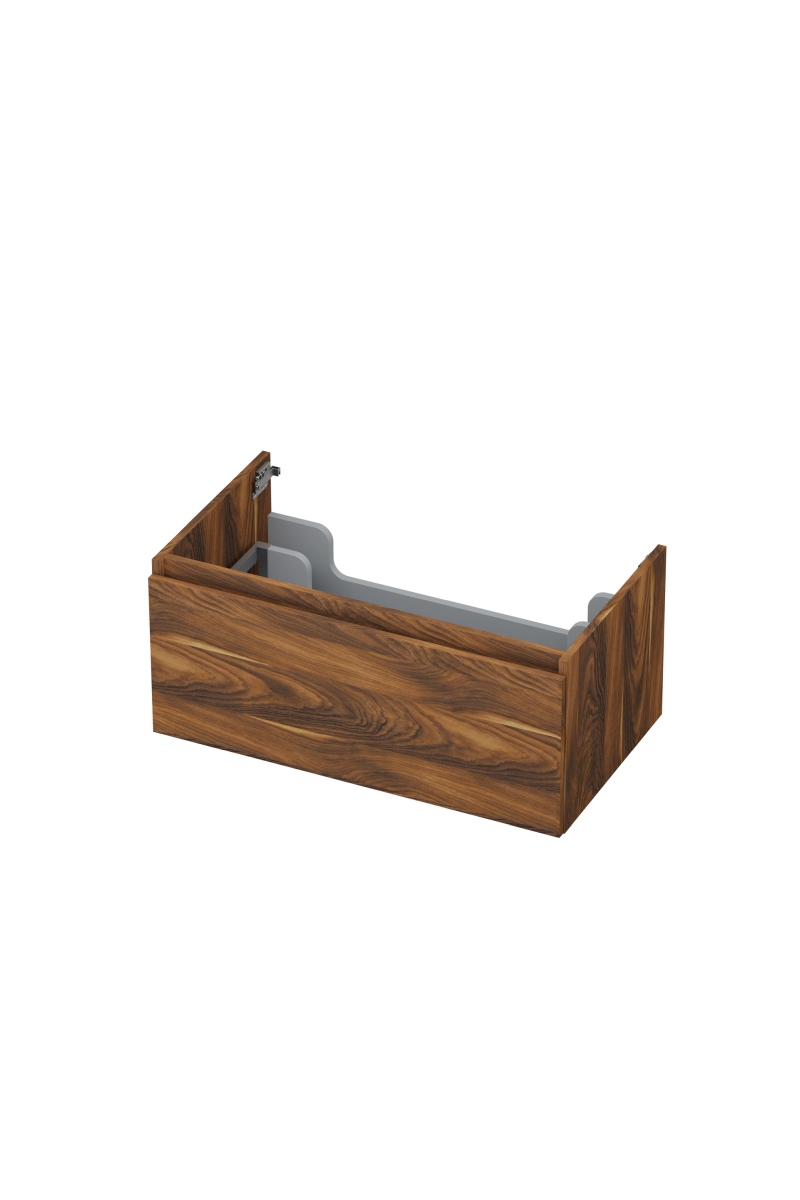 INK Onderkast  1 lade greeploos met houten keerlijst 80 cm x 45 cm x 35 cm Noten 1257527