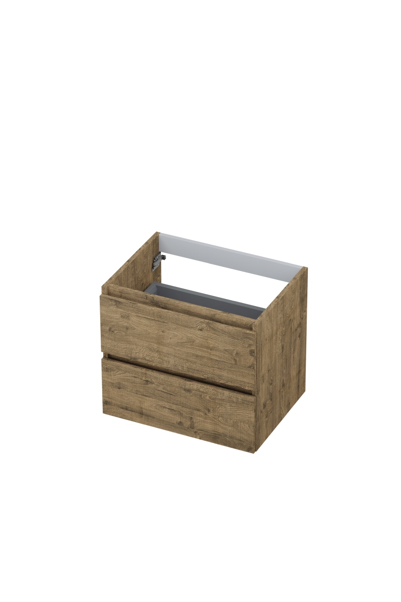 INK Onderkast  2 laden greeploos met houten keerlijst 60 cm x 45 cm x 52 cm Naturel eiken 1257103