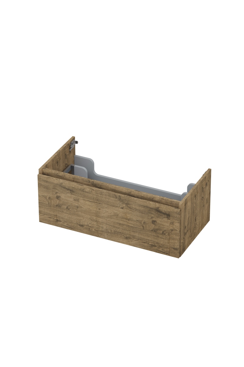 INK Onderkast  1 lade greeploos met houten keerlijst 90 cm x 45 cm x 35 cm Naturel eiken 1257533