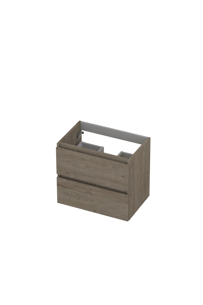 INK Onderkast  2 laden greeploos met houten keerlijst 60 cm x 40 cm x 52 cm Greige eiken 1257009