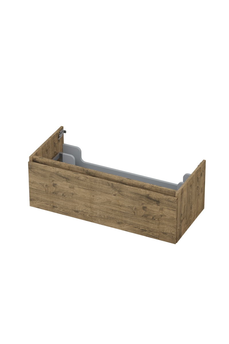 INK Onderkast  1 lade greeploos met houten keerlijst 100 cm x 45 cm x 35 cm Naturel eiken 1257543