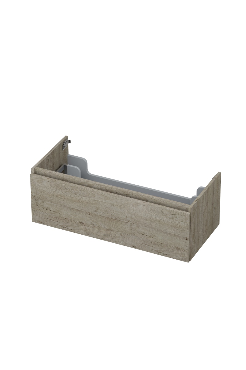 INK Onderkast  1 lade greeploos met houten keerlijst 100 cm x 45 cm x 35 cm Greige eiken 1257549