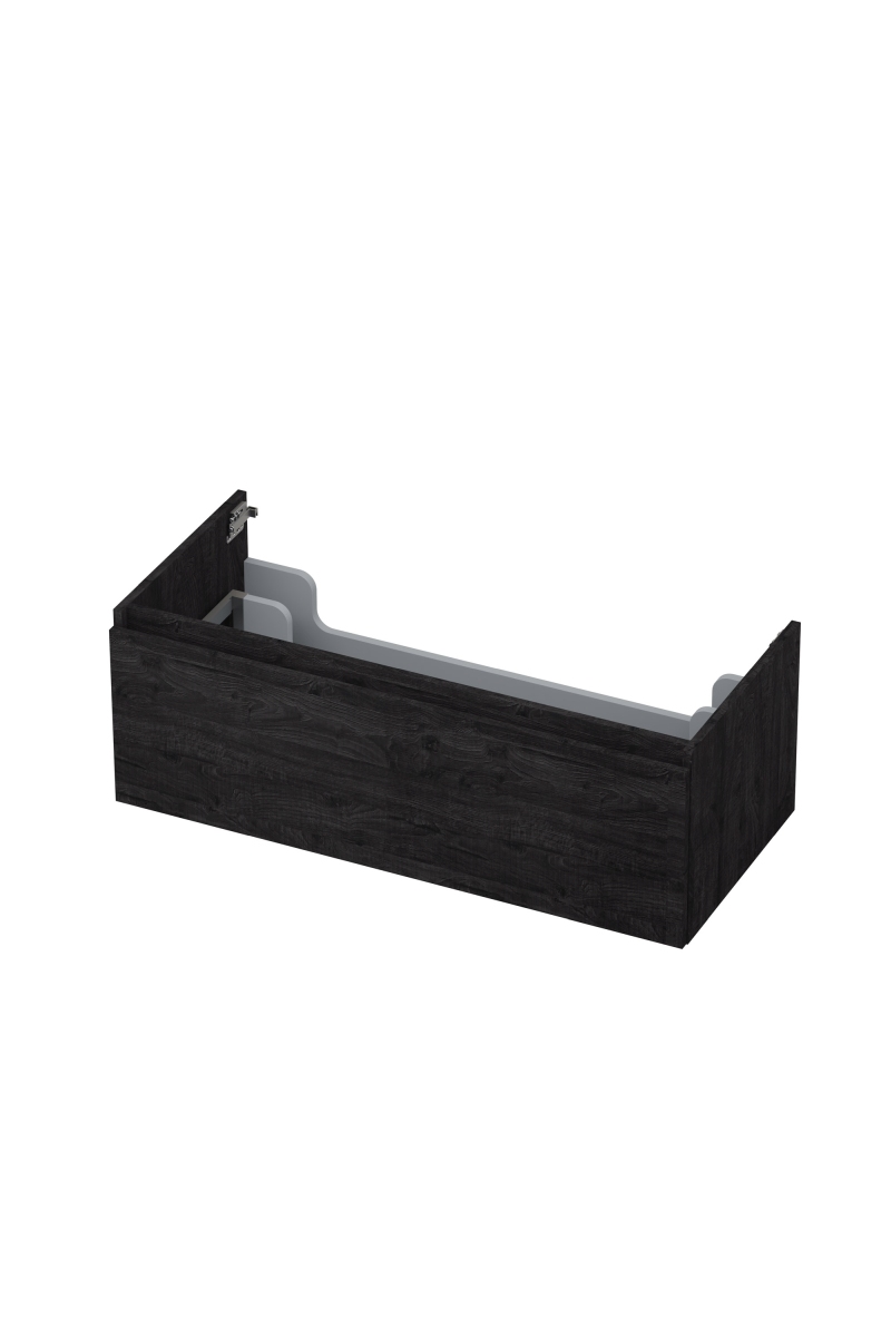 INK Onderkast  1 lade greeploos met houten keerlijst 100 cm x 45 cm x 35 cm Houtskool eiken 1257548