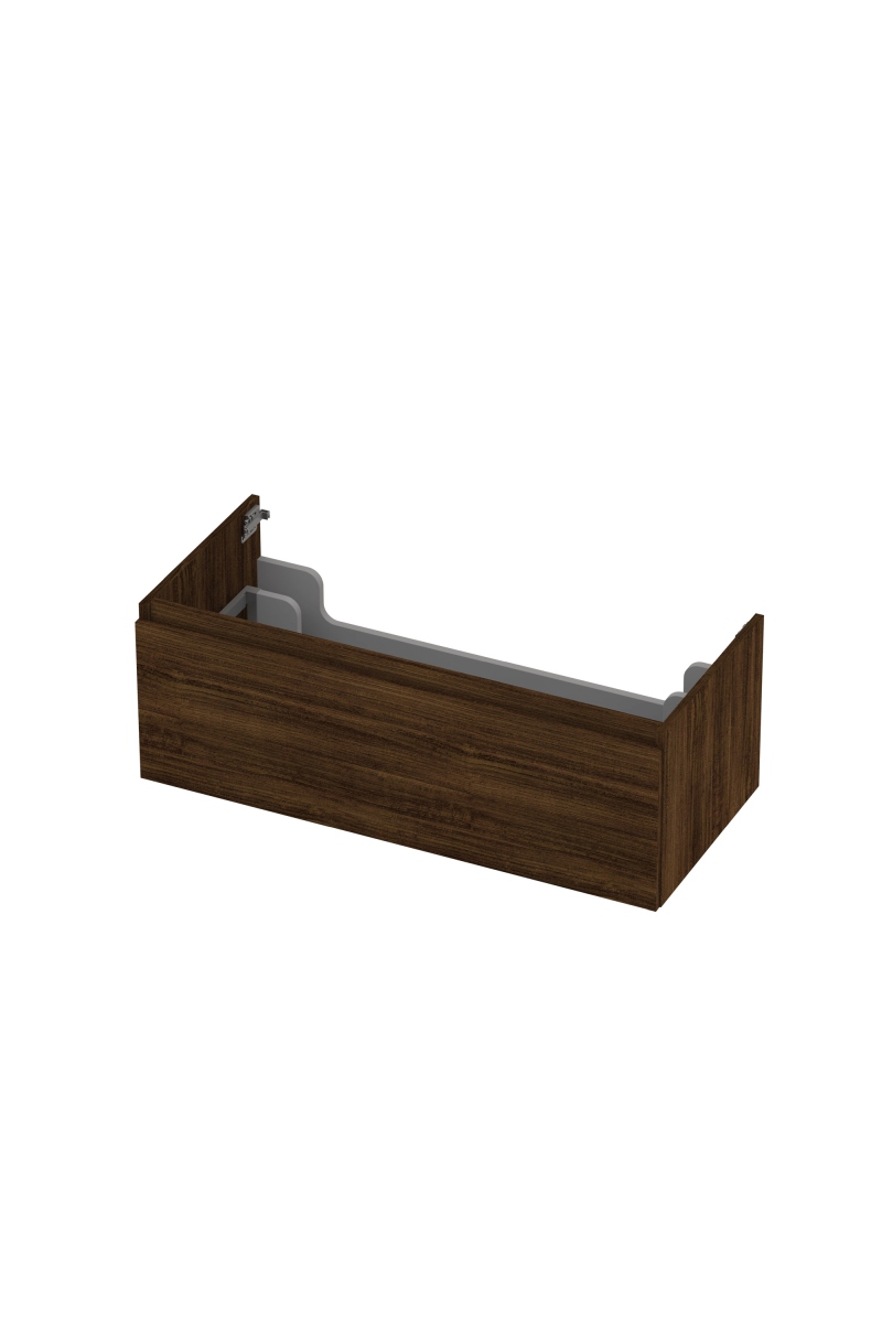 INK Onderkast  1 lade greeploos met houten keerlijst 100 cm x 45 cm x 35 cm Koper eiken 1257550