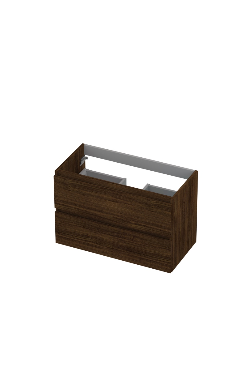 INK Onderkast  2 laden greeploos met houten keerlijst 80 cm x 40 cm x 52 cm Koper eiken 1257020