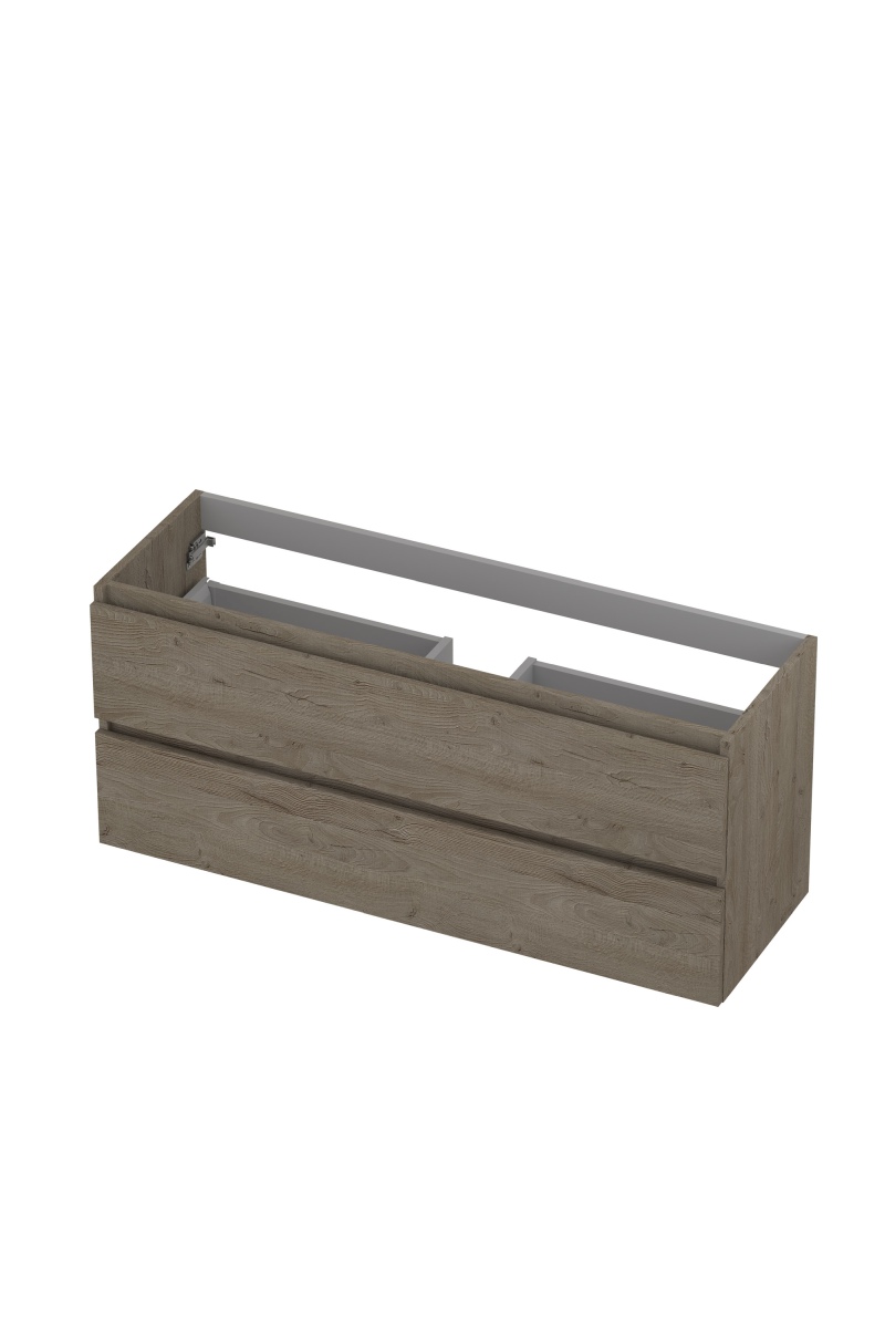 INK Onderkast  2 laden greeploos met houten keerlijst 120 cm x 40 cm x 52 cm Greige eiken 1257039