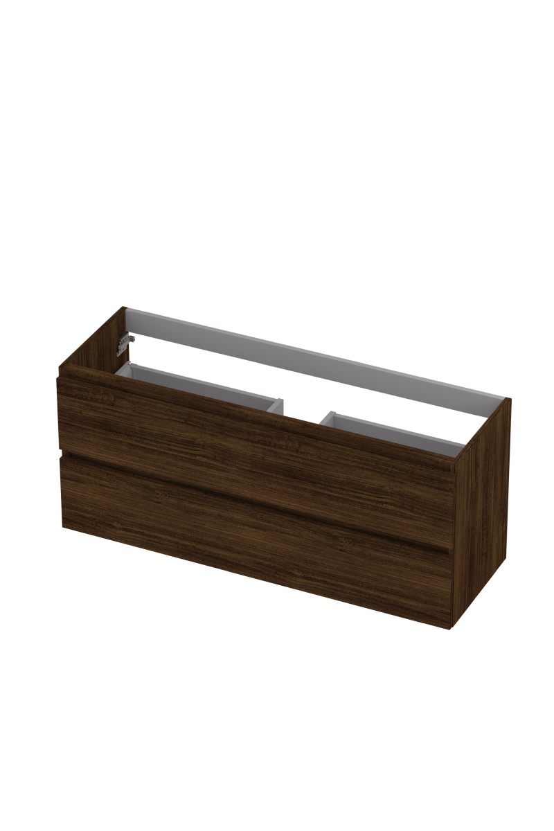 INK Onderkast  2 laden greeploos met houten keerlijst 120 cm x 40 cm x 52 cm Koper eiken 1257040