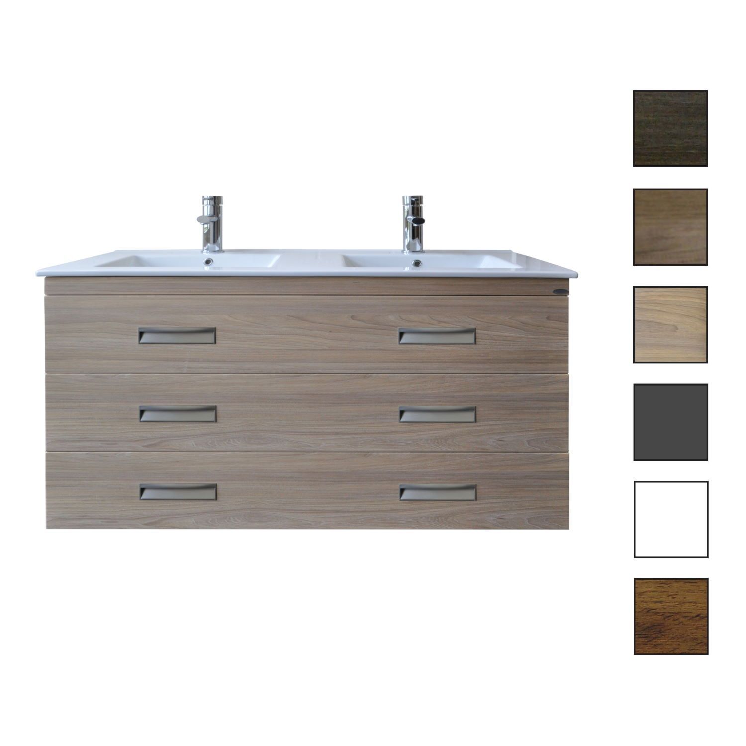 Sanicare Badkamermeubelset  Q2 Drie Soft-Close Laden 120 cm Truffel (spiegel optioneel)