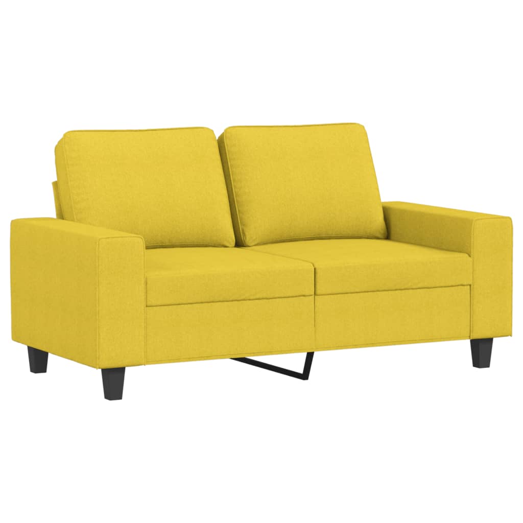 vidaXL 3-delige Loungeset stof lichtgeel