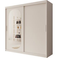 Meubella Kledingkast Bodhi - Wit - 200 cm - Met spiegel
