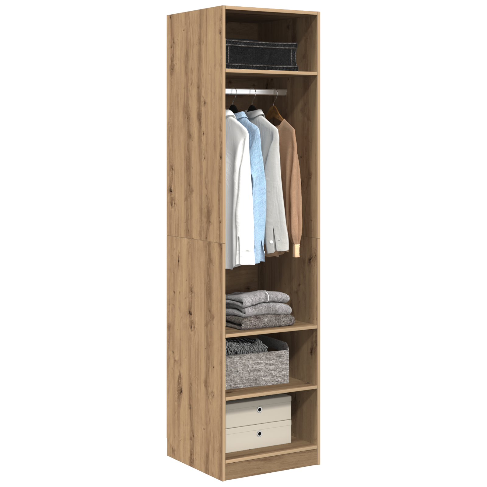 vidaXL Kledingkast met plank met opslag artisanaal eikenkleurig 50 x 50 x 200 cm
