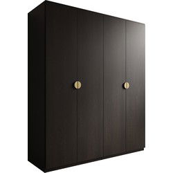 Meubella Kledingkast Monor - Zwart eiken - 180 cm