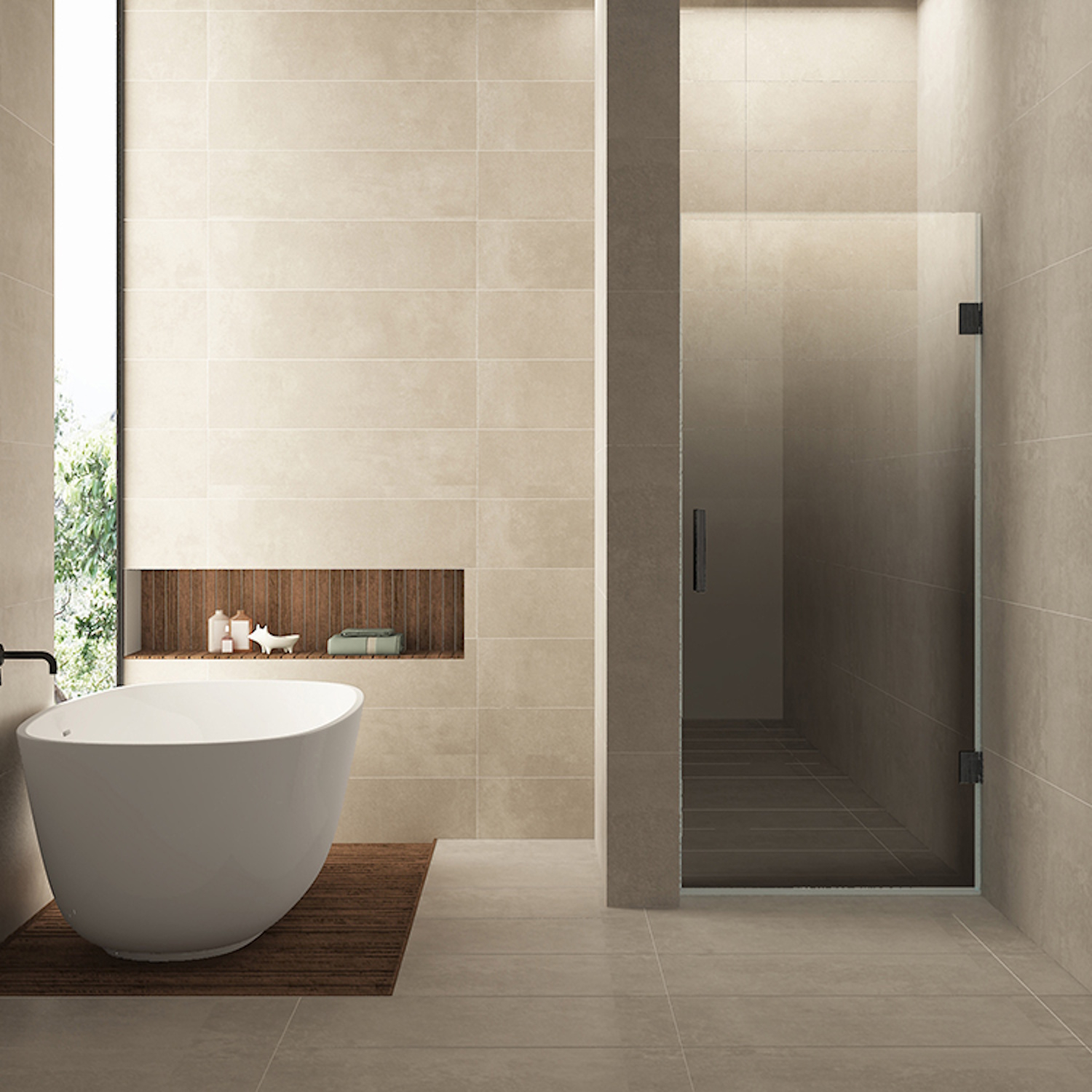 Wiesbaden Nisdeur Rechts  Less 80x200 cm 8 mm Nano Spiegelrook- Naar Helder Glas Gunmetal