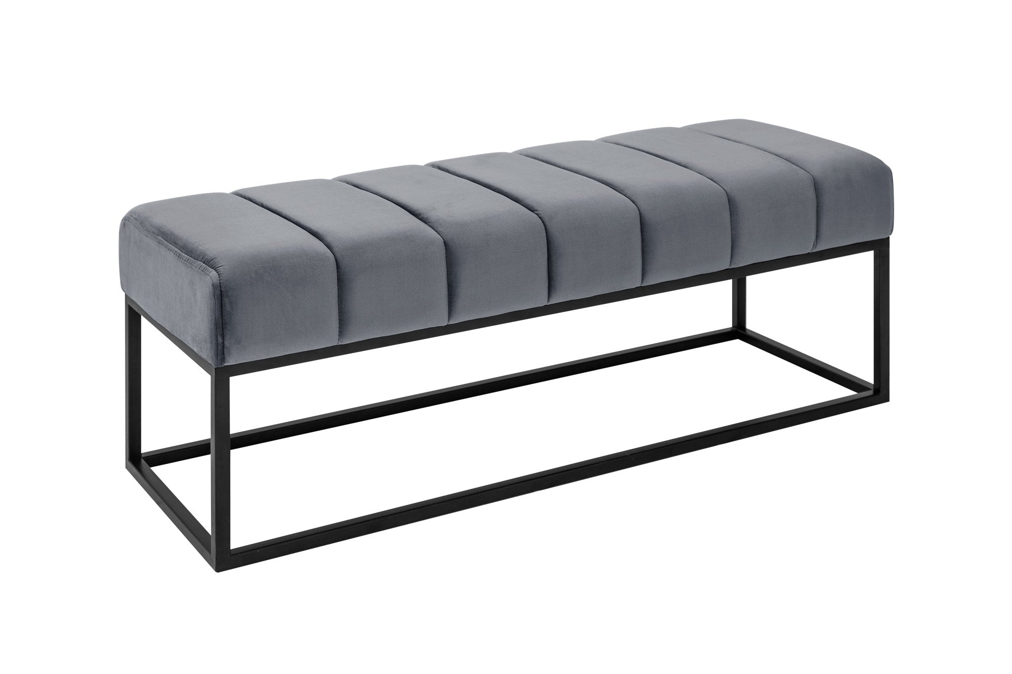 Invicta Interior Bank PETIT BEAUTE 110cm fluweel zilvergrijs - 44267