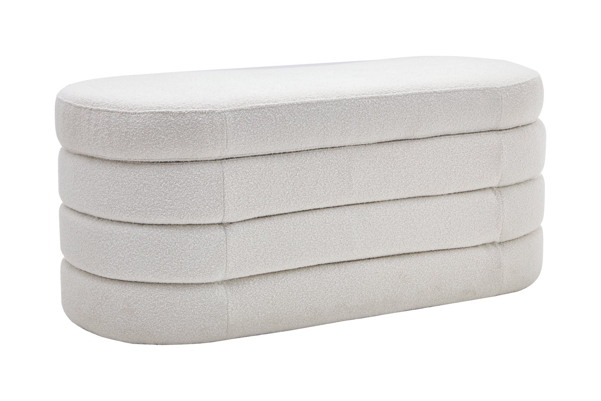 Invicta Interior Bank met opbergruimte VOQUE 115cm bouclé crèmewit gestoffeerd met opbergruimte bankzitting - 43387