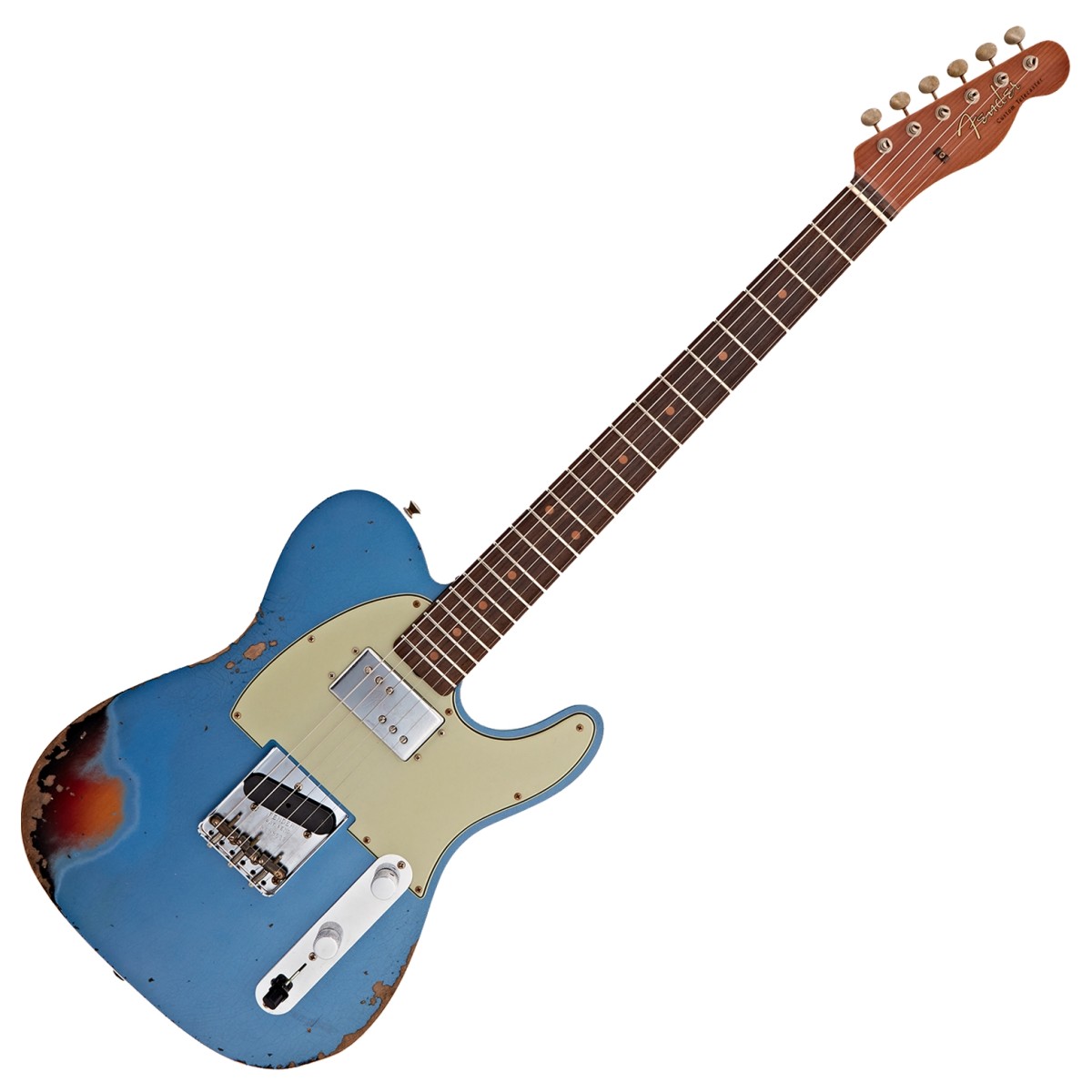 Fender Custom Shop LTD Cunife Tele Custom Heavy Relic Aged Lake Placid Blue Over 3-Tone Sunburst