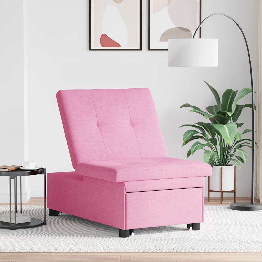 vidaXL 3-in-1 Bank Bed in Roze Stof