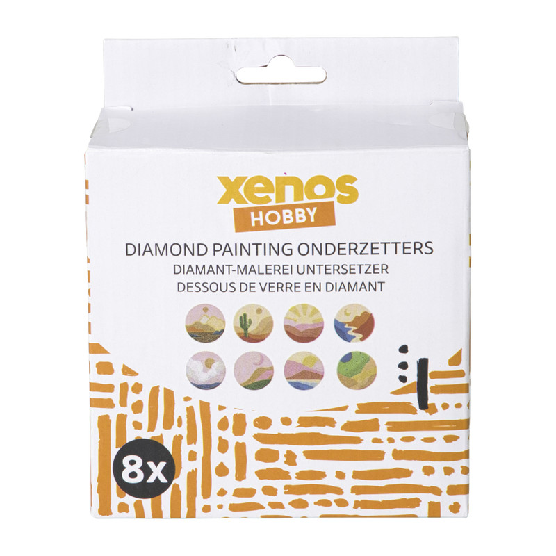Xenos Diamond painting onderzetters - set van 8