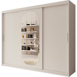 Meubella Kledingkast Bodhi - Wit - 250 cm - Met spiegel