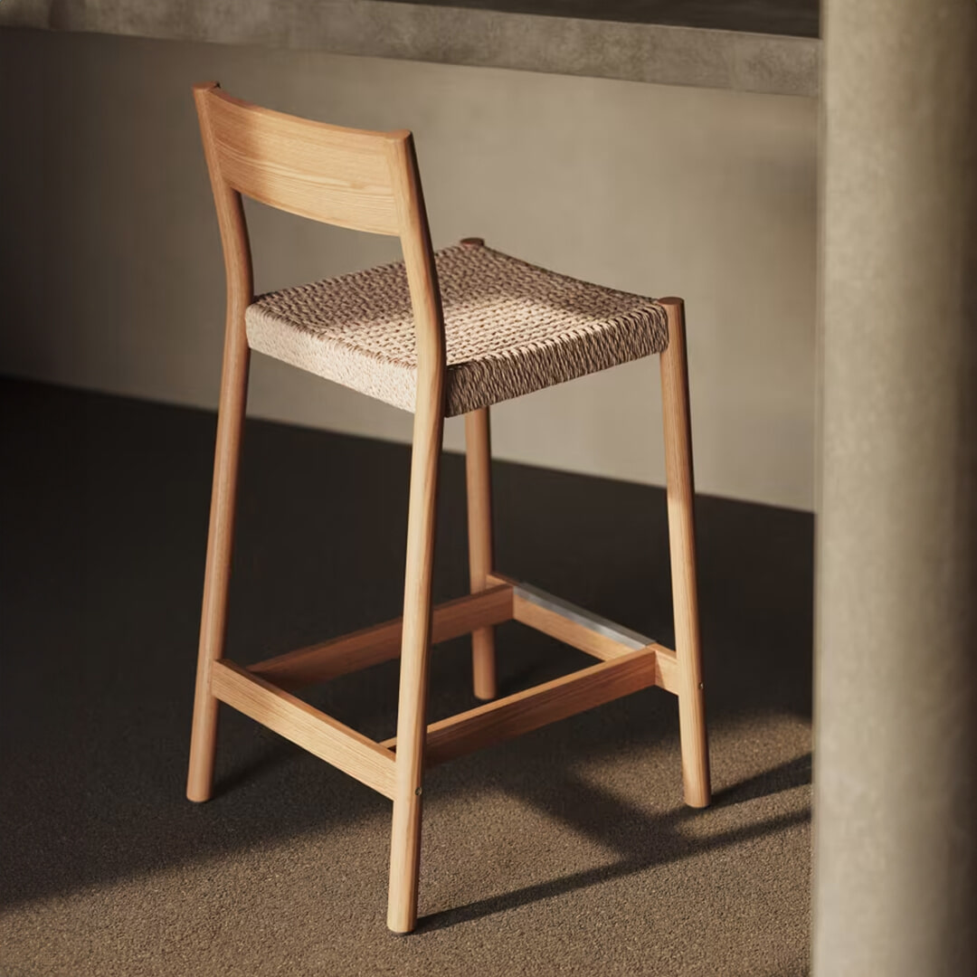 Kave Home Barkruk Yalia Eikenhout - Naturel (zithoogte 65cm)