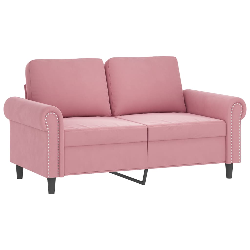 vidaXL 3-delige Loungeset met kussens fluweel roze