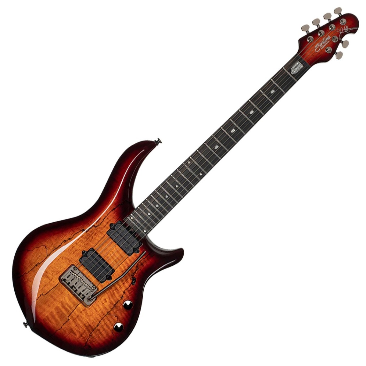 Sterling by Music Man Sterling Majesty MAJ200X Spalted Maple Blood Orange Burst