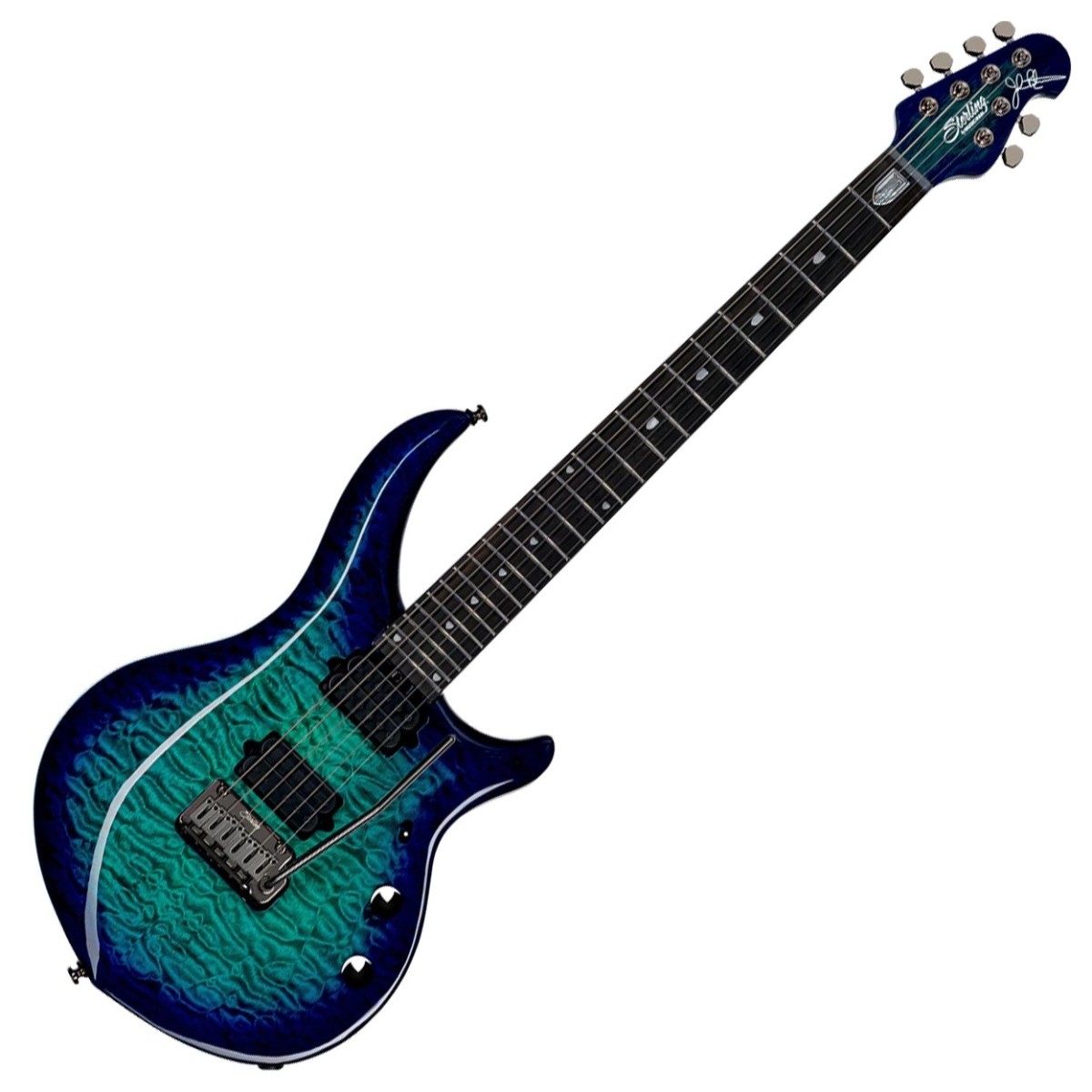 Sterling by Music Man Sterling Majesty MAJ200X Quilted Maple Cerulean Paradise