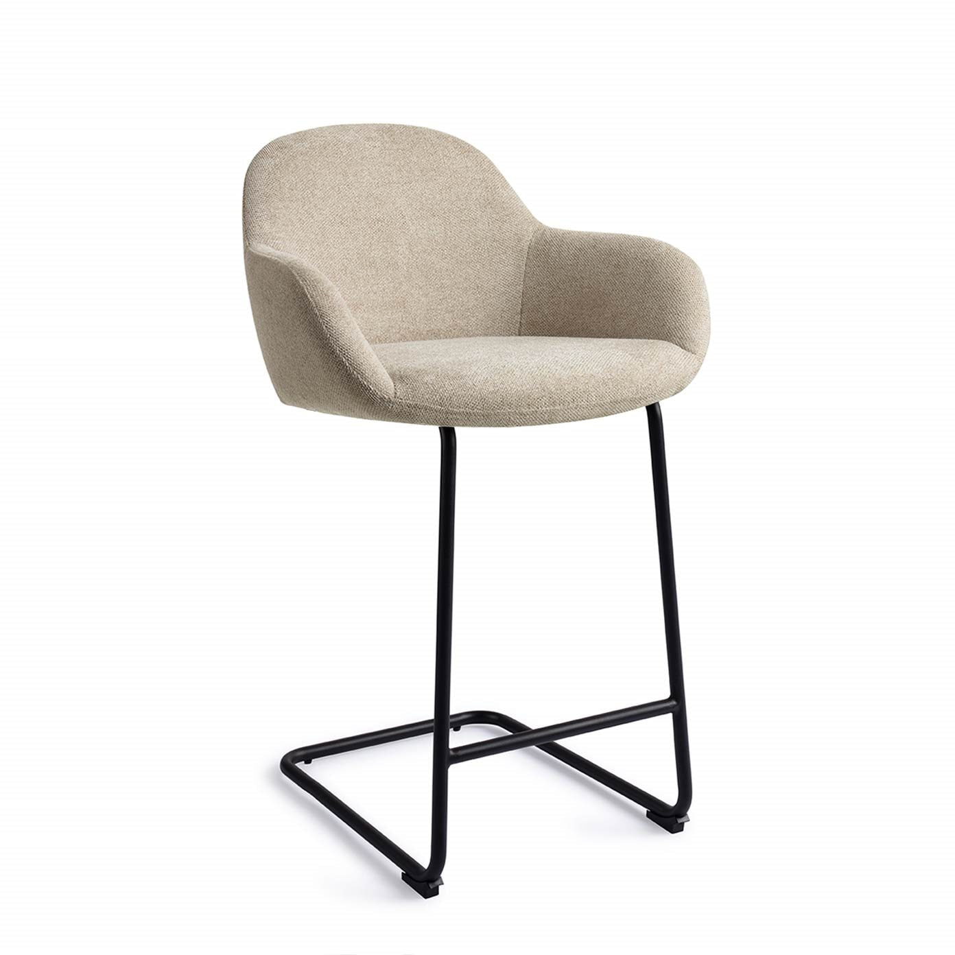 Jesper Home Barkruk Kushi Arch Black - Ivory Ivy (zithoogte 68cm)