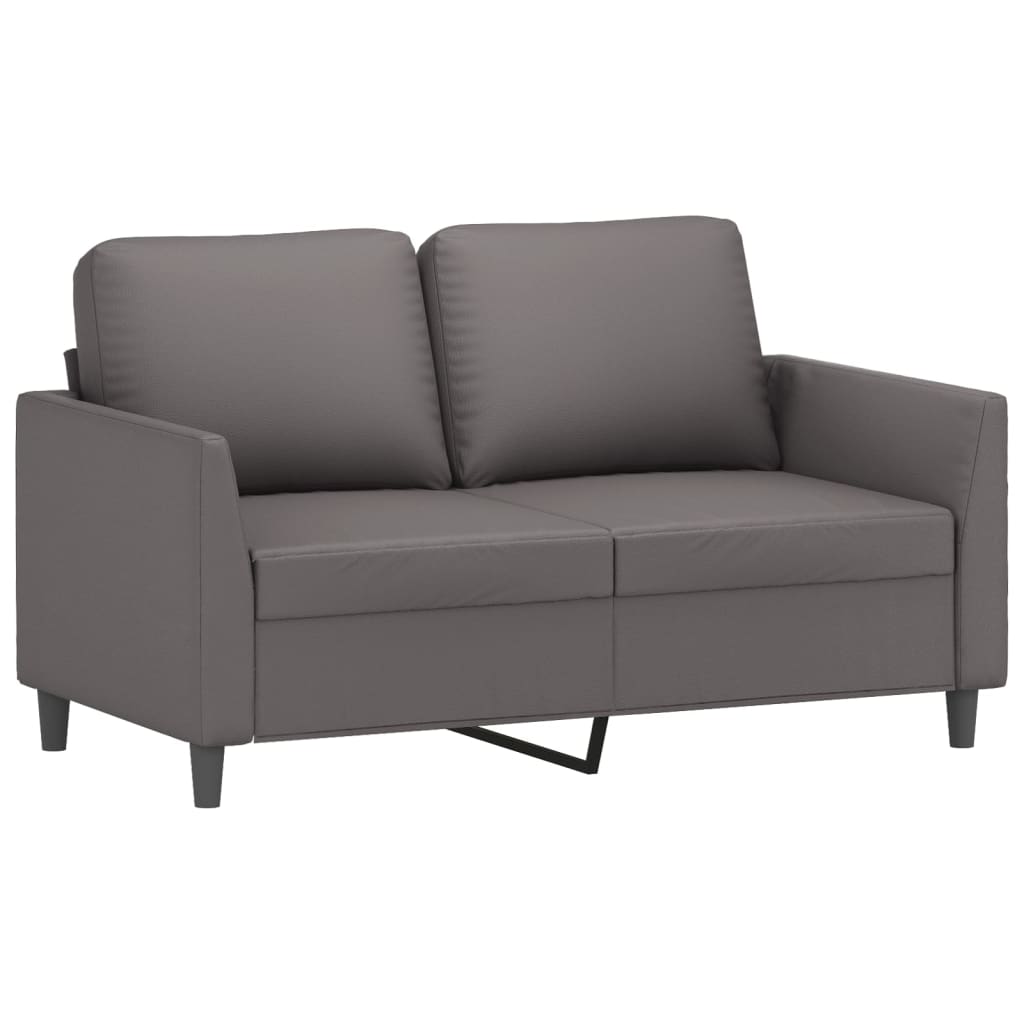 vidaXL 3-delige Loungeset met kussens kunstleer grijs