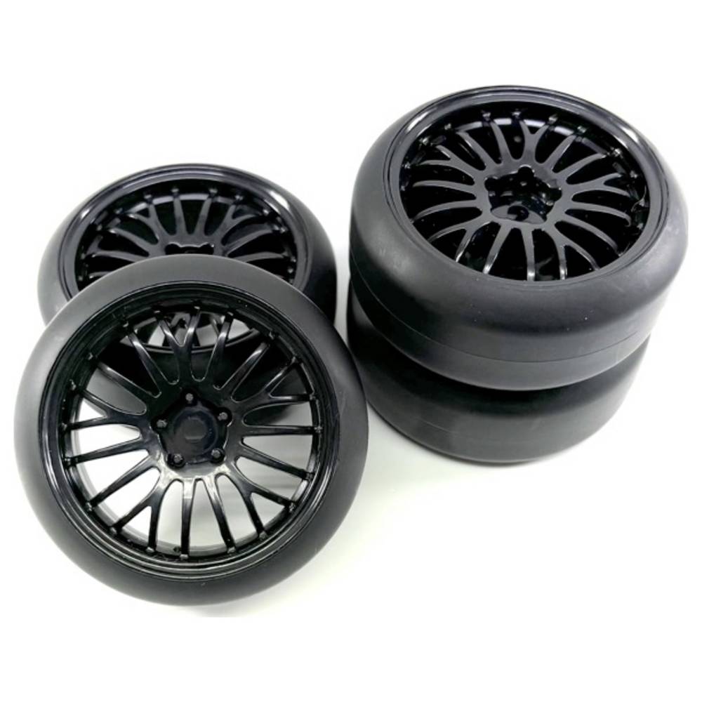 1:10 Straatmodel Complete wielen Drift Zwart 4 stuk(s)