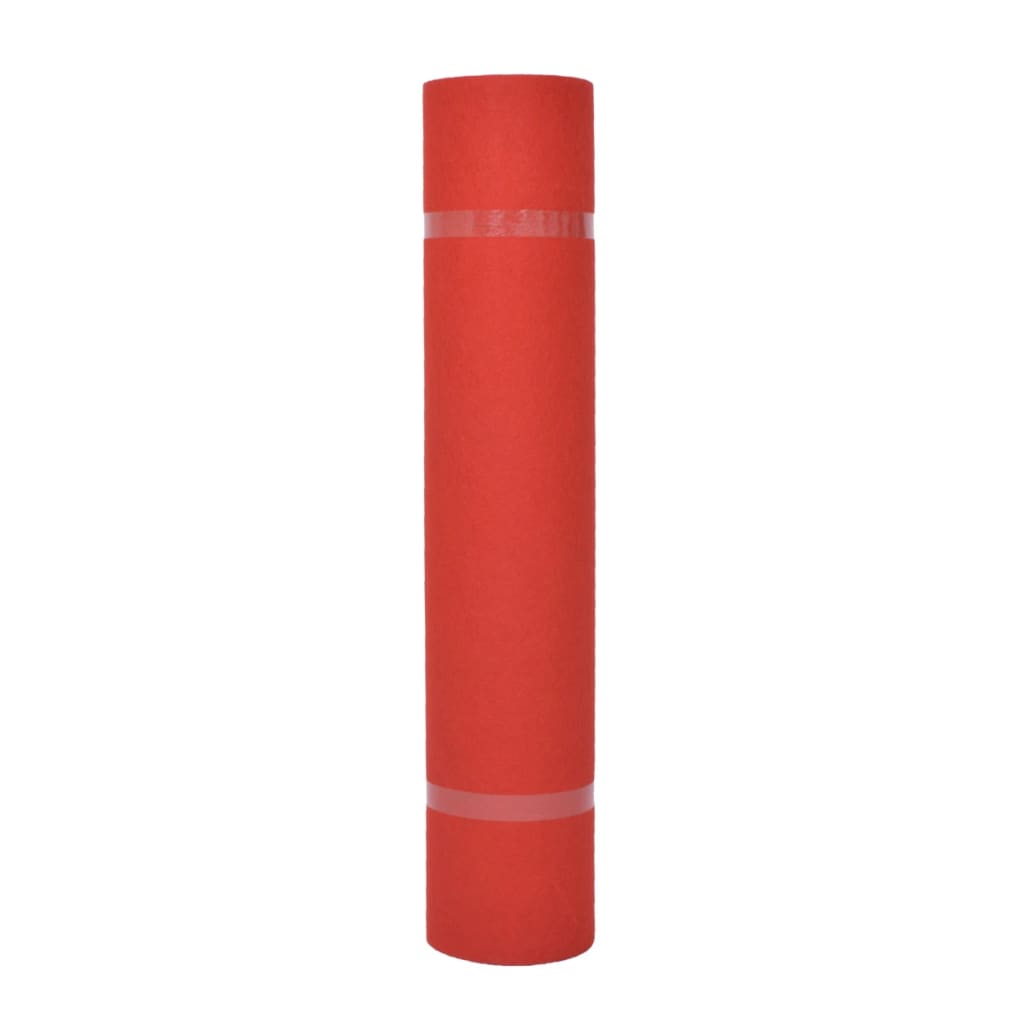 vidaXL Tapijt effen 1x24 m rood