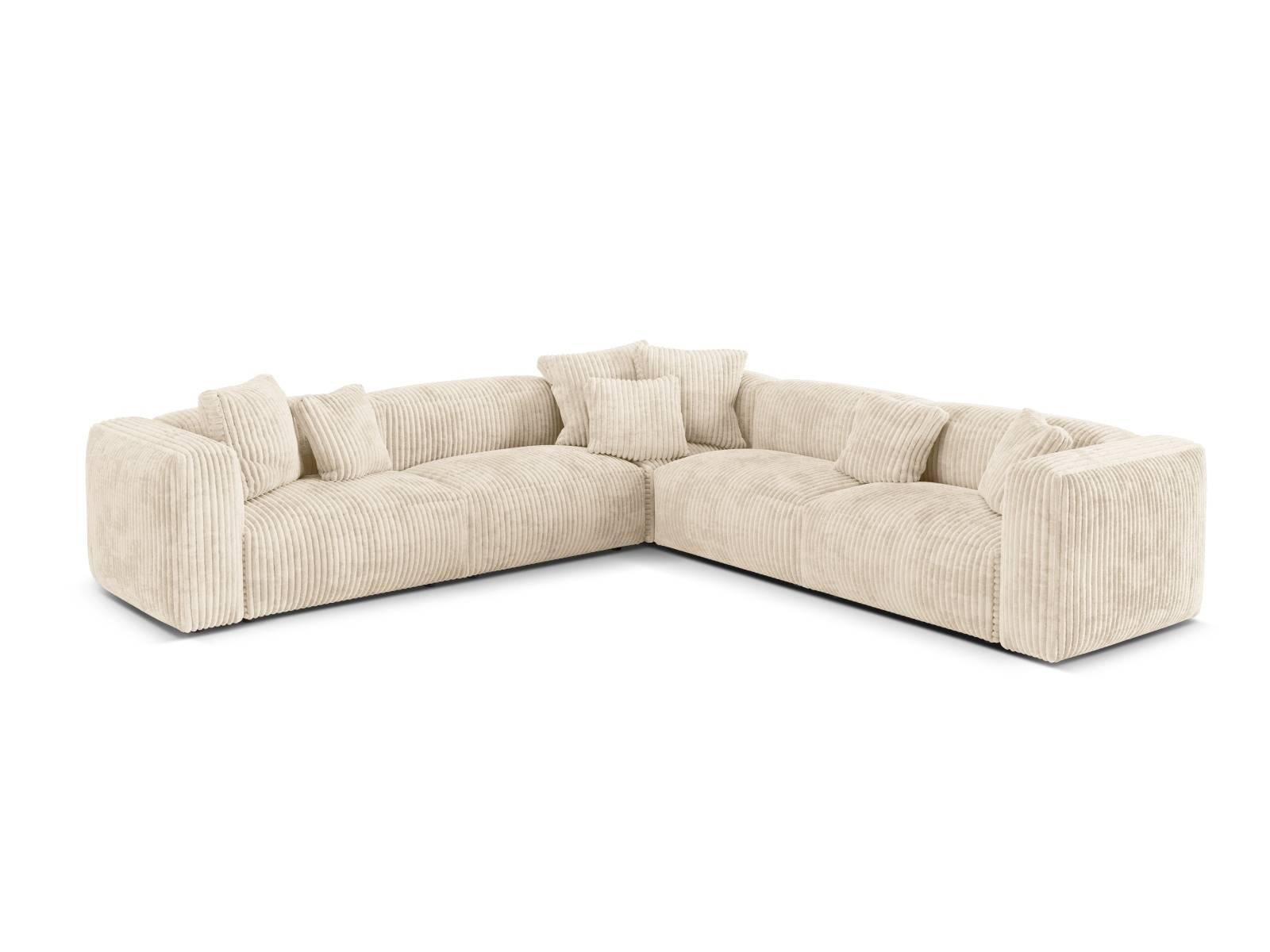 Micadoni 5-zits hoekbank Martina ribstof | 