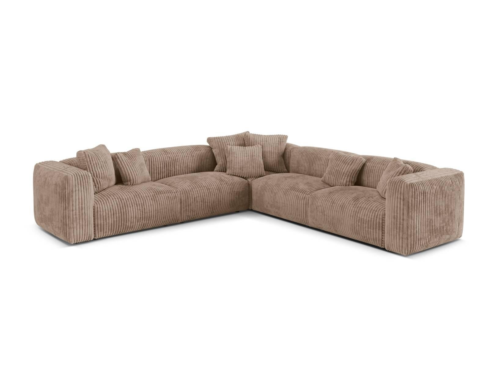 Micadoni 5-zits hoekbank Martina ribstof | 