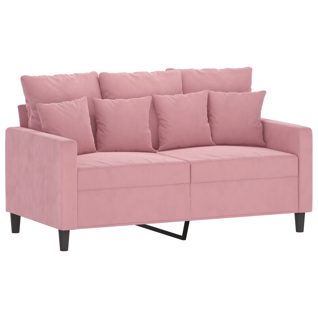 vidaXL 2-delige Loungeset met kussens fluweel roze