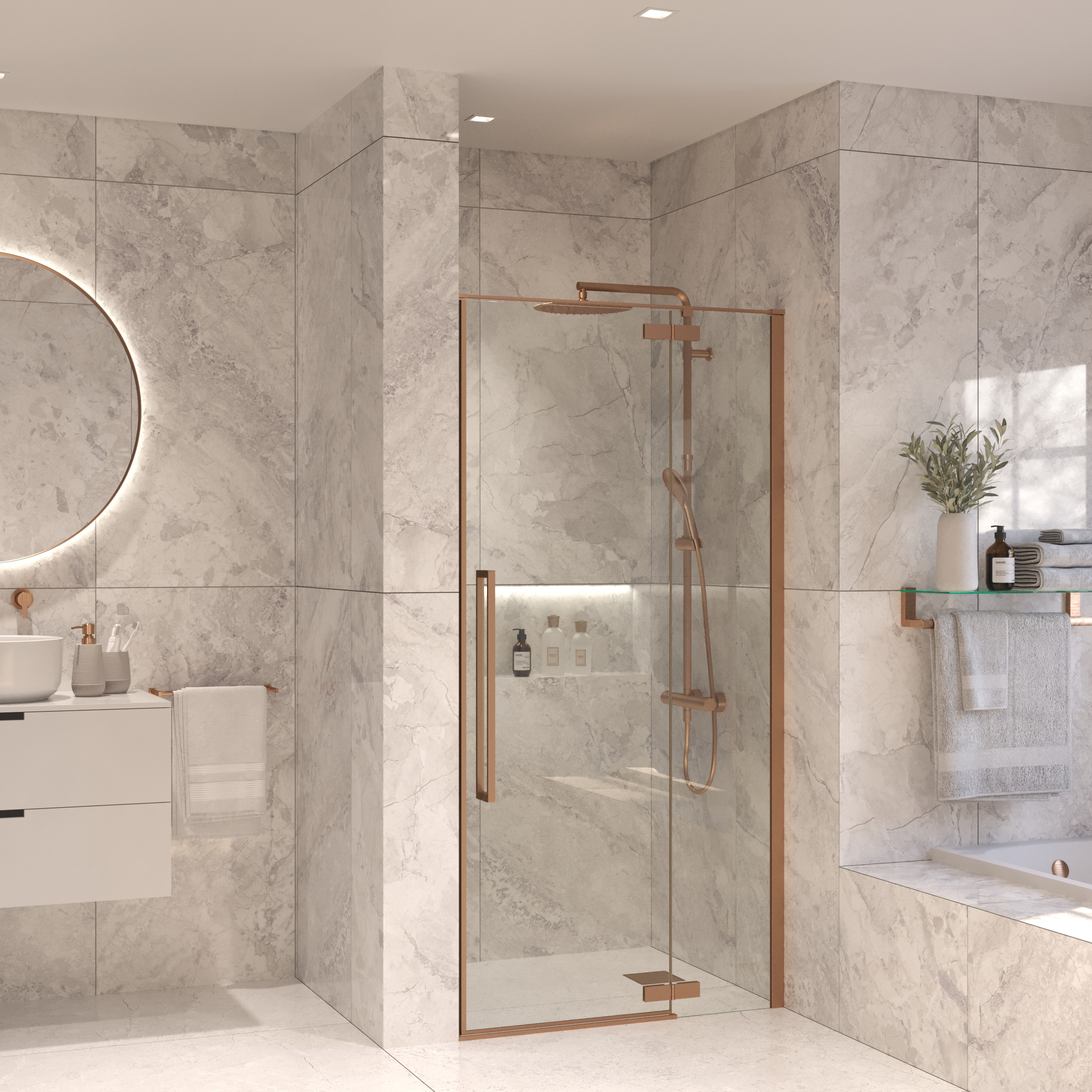 Sanivo Nisdeur Set  Vigo 120x200 Geborsteld Brons