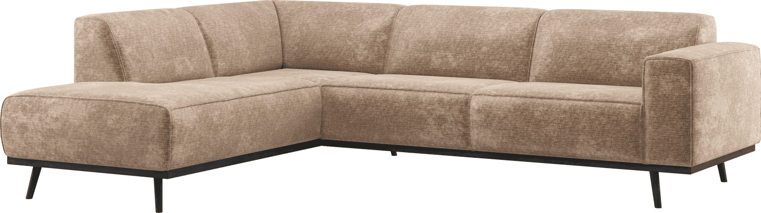Statement hoekbank links chenille velvet taupe