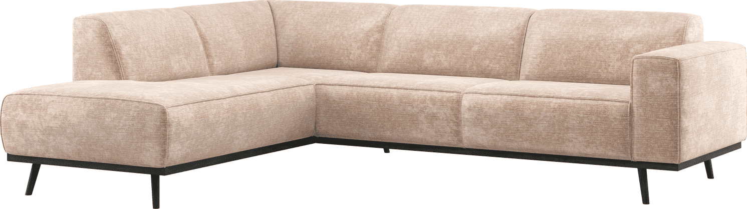 Statement hoekbank links chenille velvet naturel