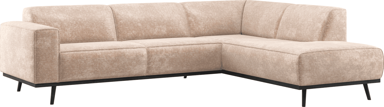 Statement hoekbank rechts chenille velvet naturel