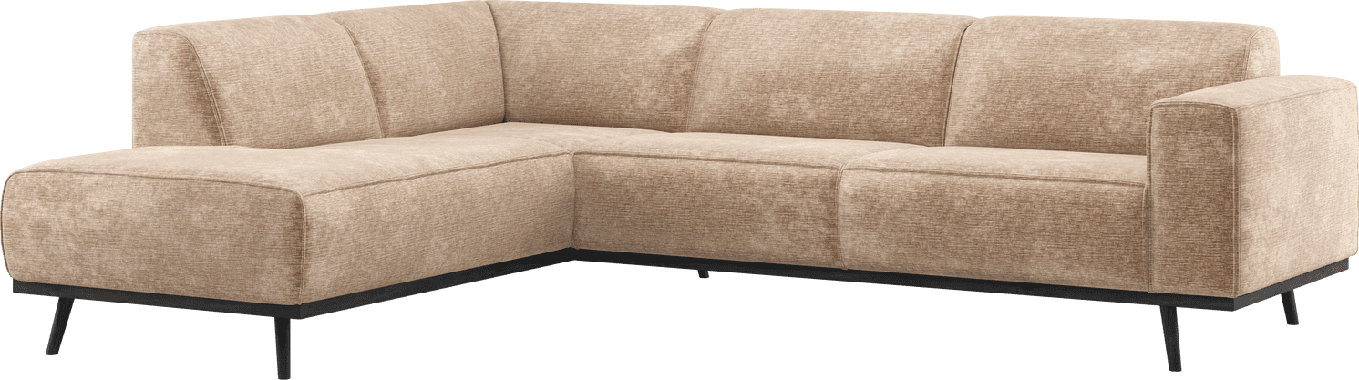 Statement hoekbank links chenille velvet perzikroze