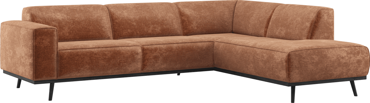 Statement hoekbank rechts chenille velvet terra