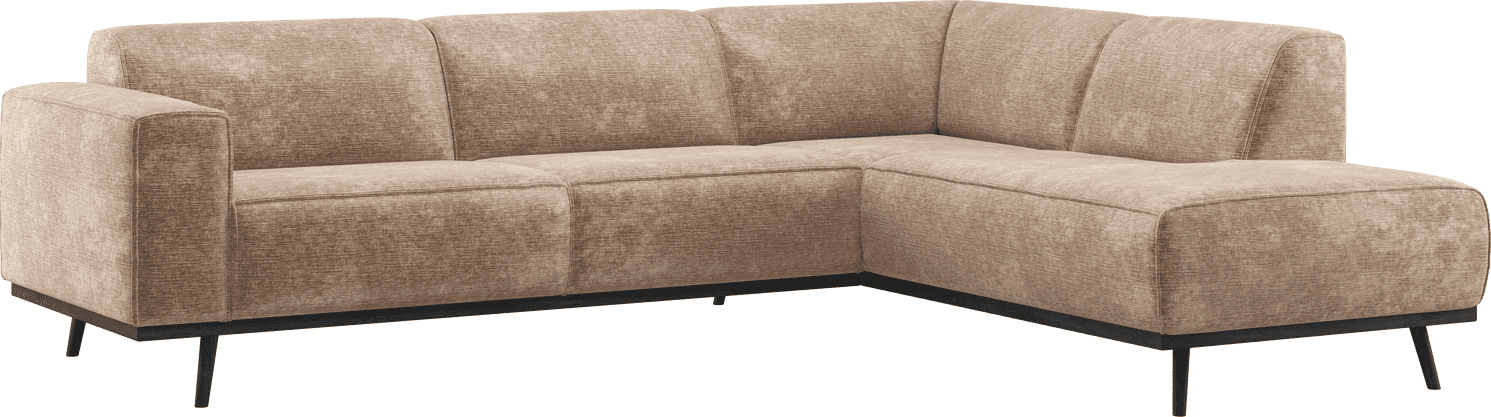 Statement hoekbank rechts chenille velvet taupe