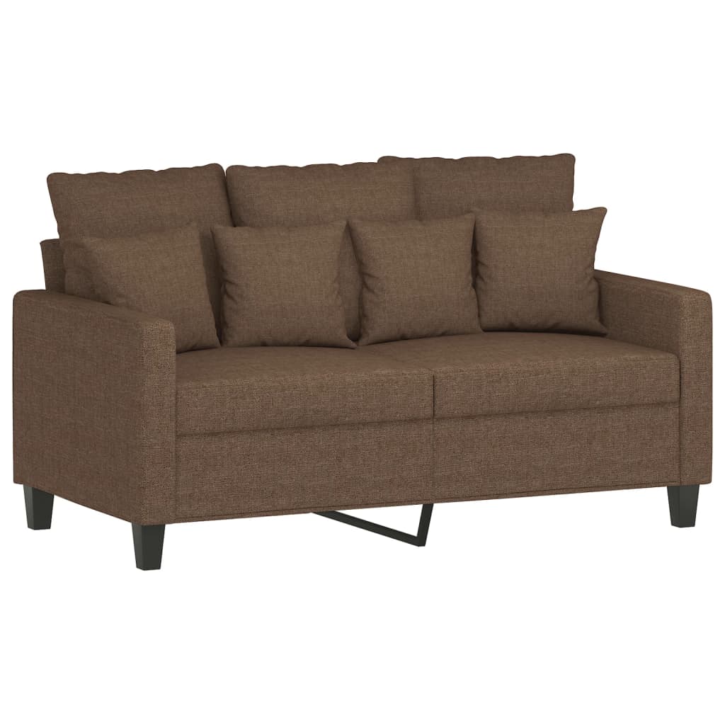 vidaXL 4-delige Loungeset met kussens stof bruin