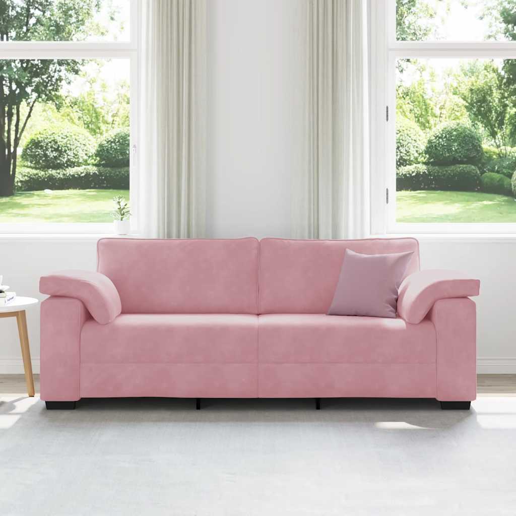 vidaXL 3-zitsbank roze 178 cm fluweel