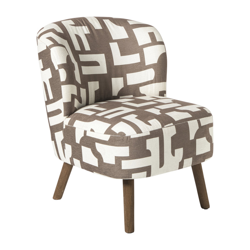 Xenos Fauteuil japandi - beige - 69x66x56 cm