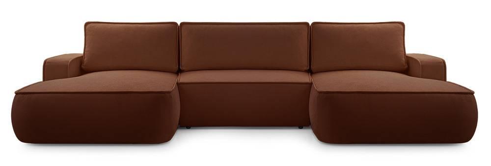 NADUVI Collection U-slaapbank Monteno bouclé met opbergruimte | 