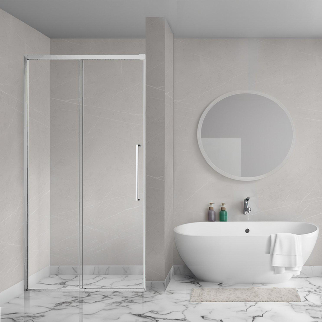 Aqua Vista Lokla Linea nisdeur - 120x200cm - incl. montageset - chroom R-SN-LC120-SCX