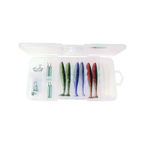 Dropshot kit - complete  set met shads, dropshot loodjes, haken en jigkoppen 2 Inch