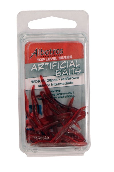 ALBATROS Top Level Artificial Worm 20 stuks Rood/Bruin