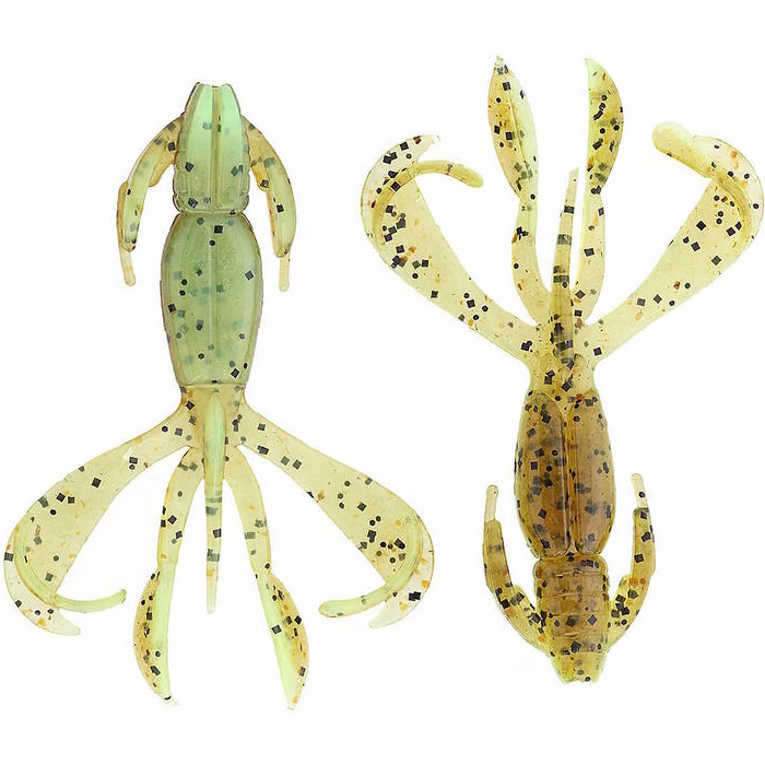 Keitech Crazy Flapper 2 (5 cm) Softbait - 8 stuks Green Pumpkin Chartreuse 401T