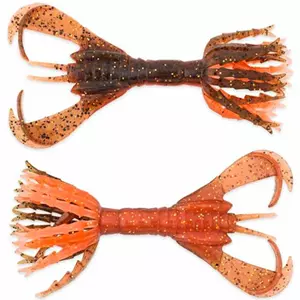 Keitech Hyper Spider 3.2 (8 cm) Softbait - 6 stuks Green Pumpkin Orange Gold 520T